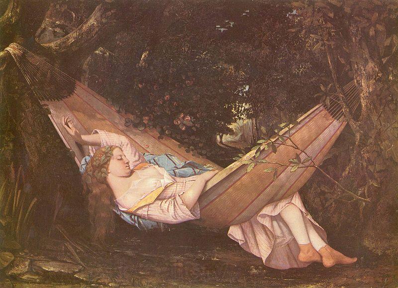 Gustave Courbet hammock Norge oil painting art
